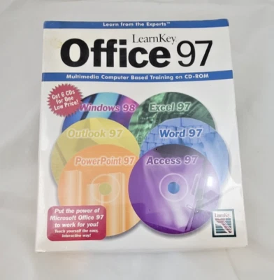 Learn Key Microsoft Office 97 PC Training Software CD ROM Set Windows 98 Sealed - Image 1 of 4