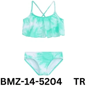 Kanu Surf Girls' Alania Flounce Bikini Sport 2pc Swimsuit, Beach Ice Green, 10 - Picture 1 of 2