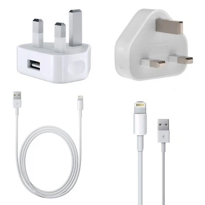 Cargador de red 100 % genuino/oficial para Apple iPhone X 8 7 6 5 iPad Mini + cable USB Foto 1 de 4