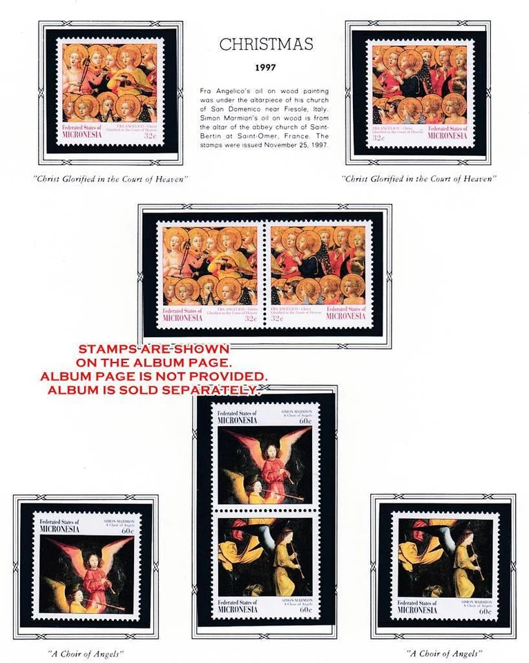 MICRONESIA 1997 CHRISTMAS-FAMOUS PAINTINGS MNH ** FRA ANGELICO, ANGELS, RELIGION - Image 1 of 1