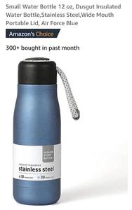 4/Pk Insulated Water Bottles Stainless Steel Wide Mouth Portable Lid Blue New!! - Picture 1 of 5
