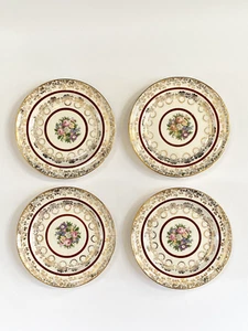 Hampton China 22 Kt. Gold Dessert Plates, Set of 4, Ships Fast Vintage Gorgeous, - Picture 1 of 4