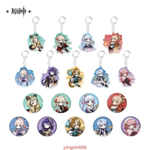 Presale Official Anime Genshin Impact Cute Acrylic Pendant Keychain Badge Gift - Picture 1 of 16