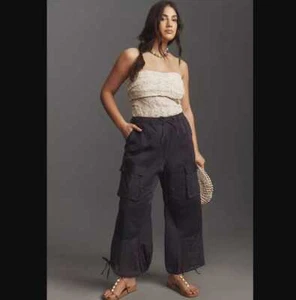 New women's XL Anthropologie x Pilcro Eyelet patch parachute pants - Picture 1 of 13