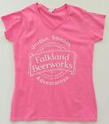 NWOT Falklandy Beerworks Damski Różowy T-shirt Falklandy Wyspy Piwo 100% Bawełna XL