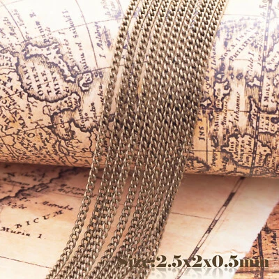 5m 2.5x2x0.5mm Bronze Vintage Style Curb Link Chain For Jewellery Making 012 - Image 1 of 2