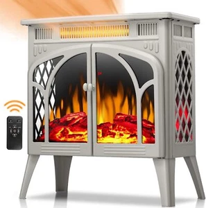 Electric Fireplace Stove Heater,Adjustable Brightness,Remote,Timer,Thermostat - Picture 1 of 7