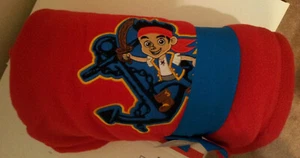 Jake and the NeverLand Pirates 50" x 60" Embroidered Throw Disney Red Polyester - Picture 1 of 17