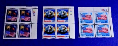 US 2276+2277+2278 REGULAR SHEET PLATE# BLOCKS OF (4) ISSUES 1987-88 MNH/OG NICE! - Image 1 of 2