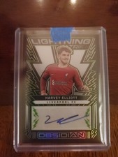 2022-23 Panini Obsidian Soccer Harvey Elliott Autograph Card Lightning Strike...