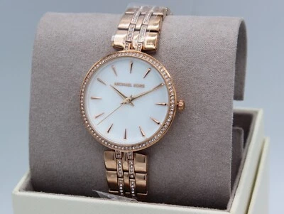 НОВЫЙ ПОДЛИННЫЙ MICHAEL KORS ANABETH РОЗОВОГО ЗОЛОТА ШВАБРА КРИСТАЛЛЫ ЖЕНЩИН MK7168 ЧАСЫ - Изображение 1 из 4