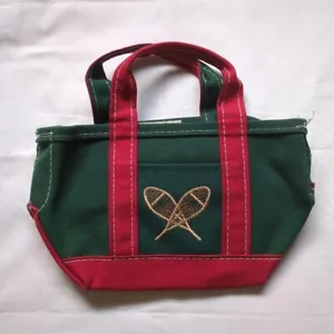 L. L. Bean Boat & Tote Mini Hand Bag Men Green Red Vintage From Japan USED - Picture 1 of 10