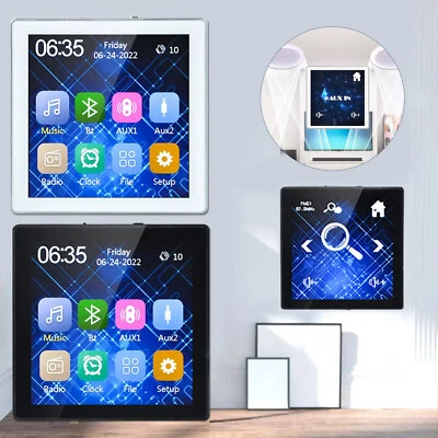 Bluetooth Wall Amplifier USB TF Music Panel Touch Screen Stereo Home AudioQq - Image 1 of 4