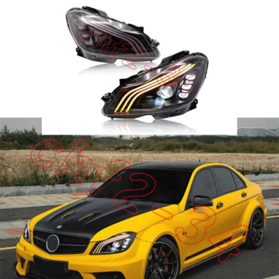 Conjunto de faros DRL faros LED negros para Mercedes Benz W204 C250 2012-14 Foto 1 de 4