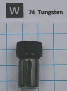 5 Gramm 99,95% Wolfram Metallpulver in Glas Durchstechflasche Element 74 Probe - Bild 1 von 3