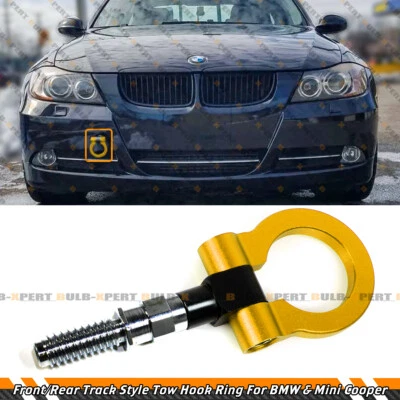 Para BMW E36 E46 E39 E38 E90 Z3 Mini Cooper Oro Anillo Plegable Tornillo Gancho de Remolque Foto 1 de 4