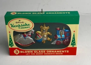 2016 Hallmark Nifty Fifties Retro Keepsake Ornament 3 Blown Glass Ornaments VGC - Picture 1 of 1