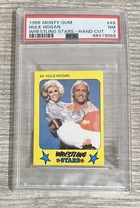 1986 Hulk Hogan PSA 7 NM Monty Gum Wrestling Stars Card #49 w/Joan Rivers G14A