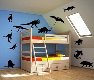 DINOSAURS Wall Stickers VINYL WALL ART DECAL Kids  Rooom Wall Sticker  S14 - Picture 1 of 7