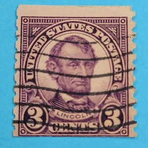 Scott 555 1922 3 Cent Lincoln US Postage Stamp Horizontal Coil Vintage - Picture 1 of 3