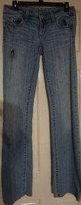 Pantalones de mezclilla elásticos desgastados American Eagle para mujer talla 4 largos - Imagen 1 de 2