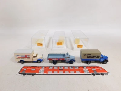3X Brekina H0 1:87 LKW Borgward 4300 4302 4306 Afri Cola Sg/Mint+Box #DX450-0,5 - Immagine 1 di 4