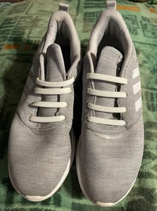 Women’s Adidas Cloudfoam Super Grey & White Sneakers/Tennis Shoes Size 9 - Picture 1 of 9