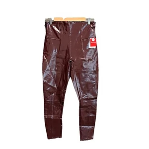 Leggings para mujer Spanx rojo rubí imitación charol talla pequeña grande - Imagen 1 de 7
