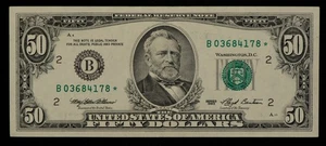 FR 2124-J* $50 1993 Federal Reserve Note US - Star Note - VF+/XF - SKU-CA1443 - Picture 1 of 2