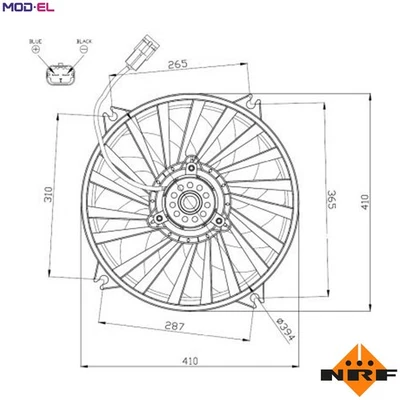 FAN ENGINE COOLING 47962 FOR HNZ HNY HNV HNS 1.2L 3cyl NFU 1.6L EP3 1.4L 4cyl - Image 1 of 4