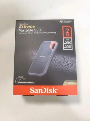 SanDisk 2TB Extreme Portable SSD-upto 1050Mb/s V2, SDSSDE61-2T00-AW25 - Image 1 of 3