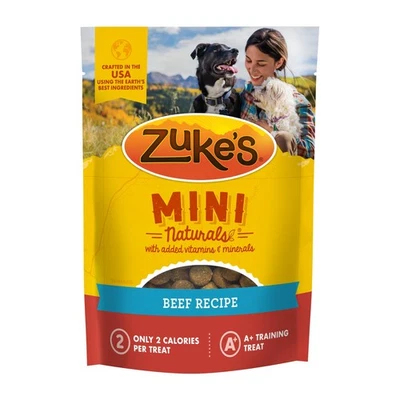 Receta de carne de res Zuke's Mini Naturals suave masticable golosinas de entrenamiento para perros bolsa de 6 onzas Foto 1 de 4