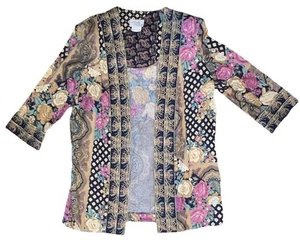 Vintage Lady Carol Of NY Kimono Sz 10 Union Label Stamp USA Made Duster Cardigan - Picture 1 of 10