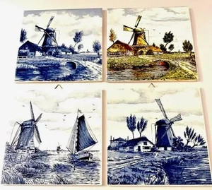 Delfter Fliesen Vintage Set groß 6x6 Holland handbemalt Landhaus Boho Shabby Deko - Bild 1 von 16