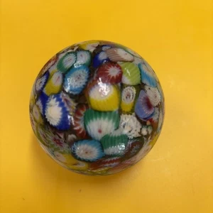 Rare Vintage Matte Millefiori Murano Large Paperweight 3 " Numbered 7868" - Bild 1 von 5