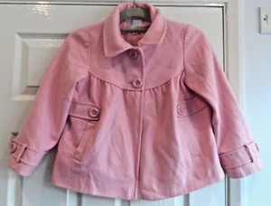 Giacca-cappotto bambina misto lana rosa, età 9-10 anni, foderato, chiusura con bottoni, smock - Foto 1 di 13