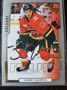 2020-21 Upper Deck MVP Anniversary Third Star Gold Script Johnny Gaudreau MINT