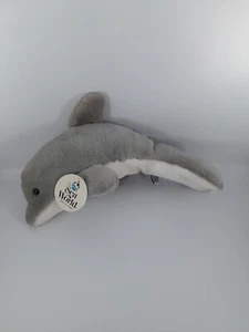 Juguete de peluche Sea World Aurora 1991 vintage delfín 14" gris y blanco - Imagen 1 de 8