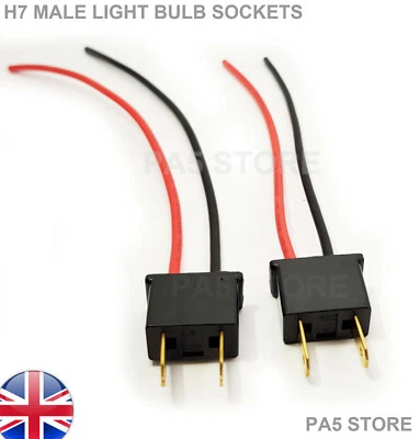 2x H7 Male Sockets Ceramic Bulb Holders Light LED HID XENON 12v Fog Head light - Image 1 of 2