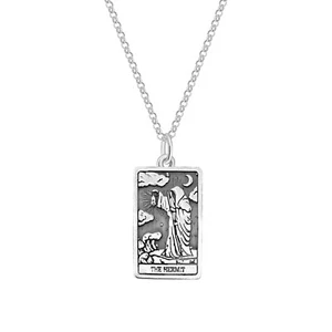 The Hermit Tarot Card Silver Necklace - Picture 1 of 1