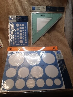 Plantillas Loft de Artista, Lote Círculos Jumbo, Todo Propósito 8 en Triángulo Azul - Foto 1 de 4