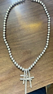 Dreifach Kreuz 3 Kreuze Gott Herr Jesus Christus Religiös Schmuck Stahl Halskette - Bild 1 von 12