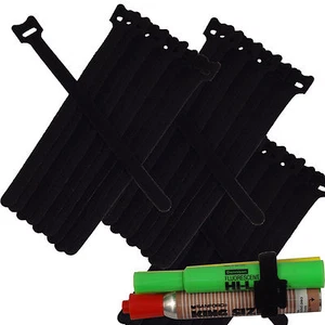 30x Hook & Loop Guitar PC Mic Cable Wire Cord Straps Ties Pipes Organizer BLACK - Picture 1 of 1