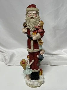Tall Vintage Santa Figurine Hugged by Kids Christmas Decoration - Picture 1 of 3