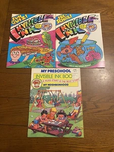 Vintage 1986 Creative Child Press unsichtbare Tinte Aktivität Bücher Quiz Menge 3 Neu aus altem Lagerbestand - Bild 1 von 12