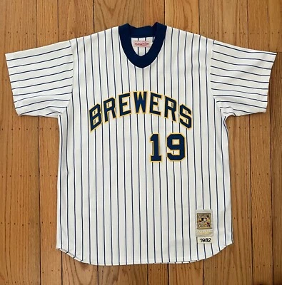 Camiseta Auténtica Robin Yount Mitchell & Ness 1982 Milwaukee Brewers Talla 48 XL EE. UU. Foto 1 de 4