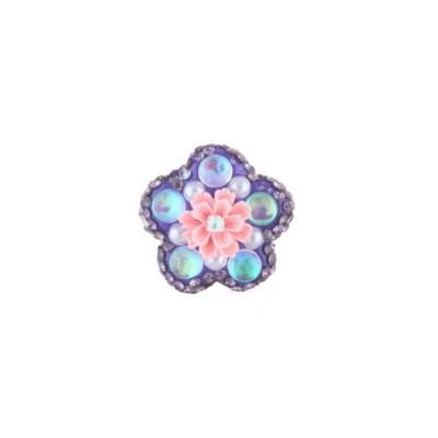 5pcs Bling Flower Rhinestone Crystal Straight Hole Beads DIY Bracelet Accessory - Image 1 of 4