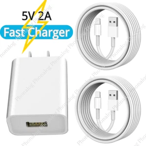 USB Wall Charger Block Fast Charging Cable For iPhone 6 7 8 XR 14 11 12 13 iPad - Picture 1 of 18