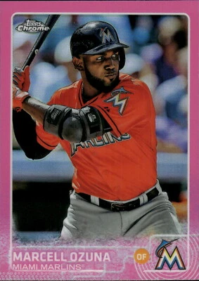 2015 Topps Chrome Marcell Ozuna Pink Refractor #182 - Image 1 of 2