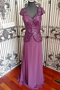 SR688 VM COLLECTION 71011 SZ 8 AMETHYST $399 BRIDESMAID PROM FORMAL GOWN DRESS - Picture 1 of 9